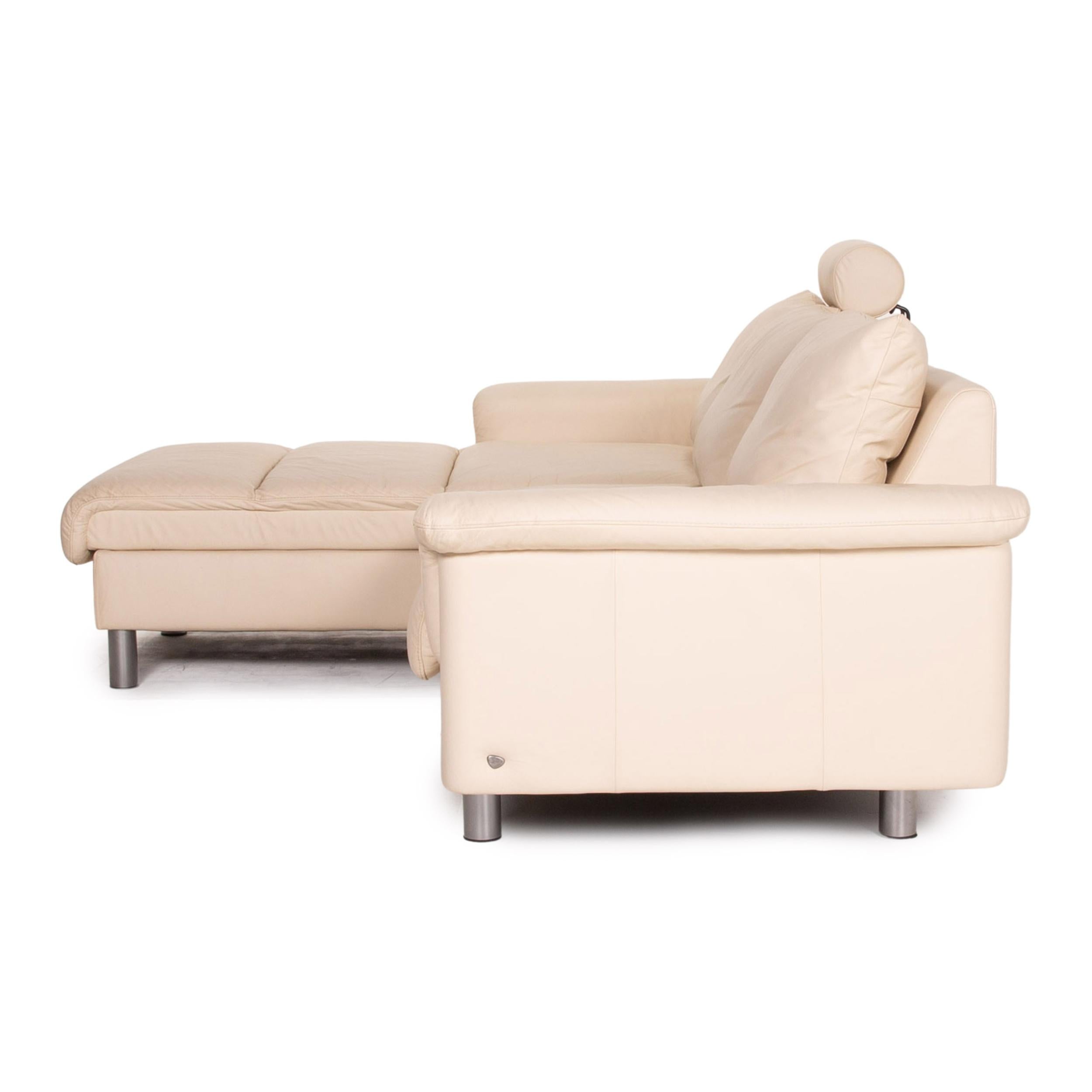 Stressless E300 Leather Corner Sofa Cream Sofa Function Couch 5