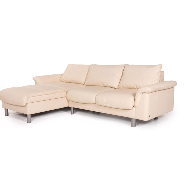 Stressless E300 Leather Corner Sofa Cream Sofa Function Couch at 1stDibs