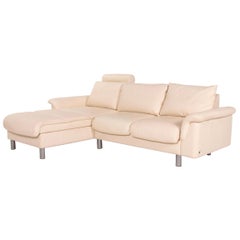 Stressless E300 Leather Corner Sofa Cream Sofa Function Couch
