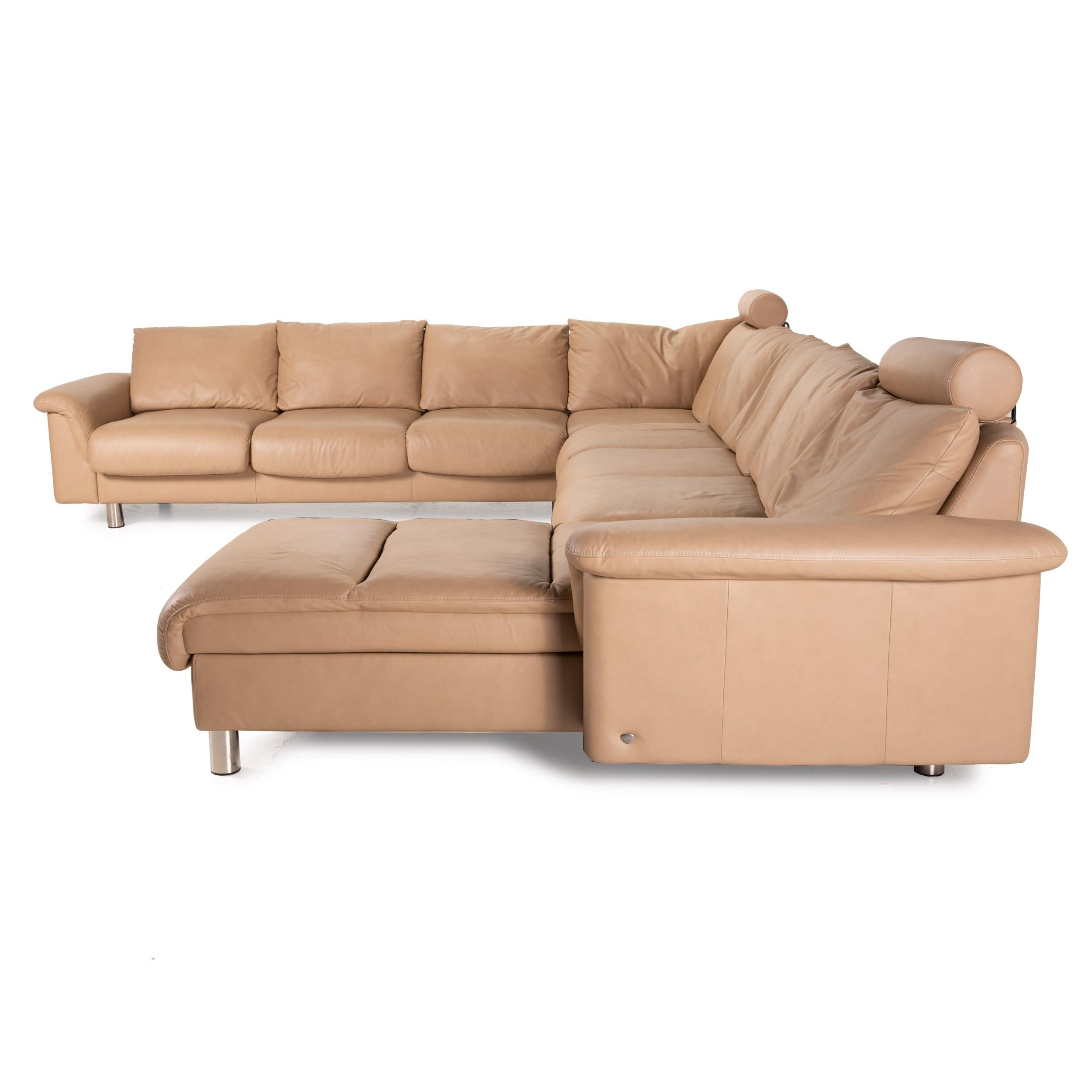 Contemporary Stressless E300 Leather Sofa Beige Corner Sofa Cream Corner Sofa Couch U-Shape For Sale