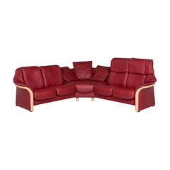Stressless Eldorado Leather Corner Sofa Red Sofa Function Relax Function Couch