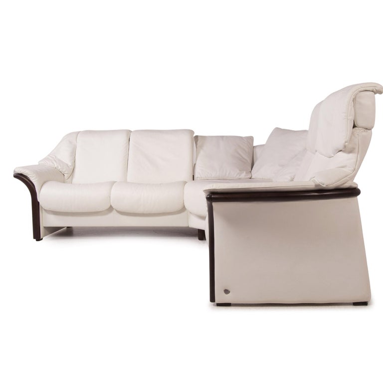 Stressless Eldorado Leather Corner Sofa White Relax Function Sofa Couch