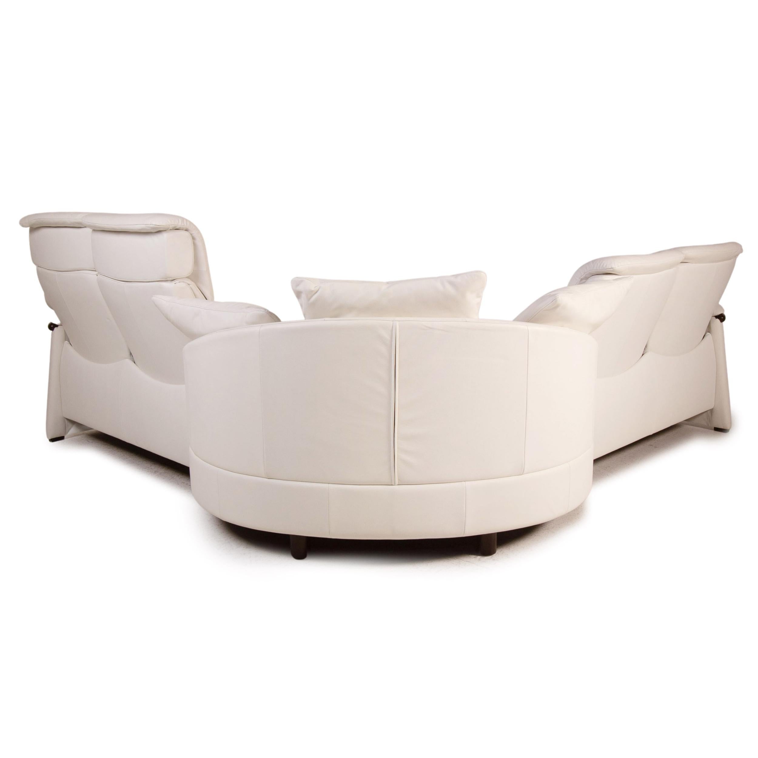 Stressless Eldorado Leather Corner Sofa White Relax Function Sofa Couch For Sale 3