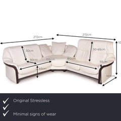 Stressless Eldorado Leather Corner Sofa White Relax Function Sofa Couch