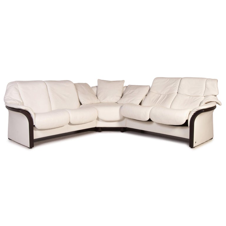 Stressless Eldorado Leather Corner Sofa White Relax Function Sofa Couch