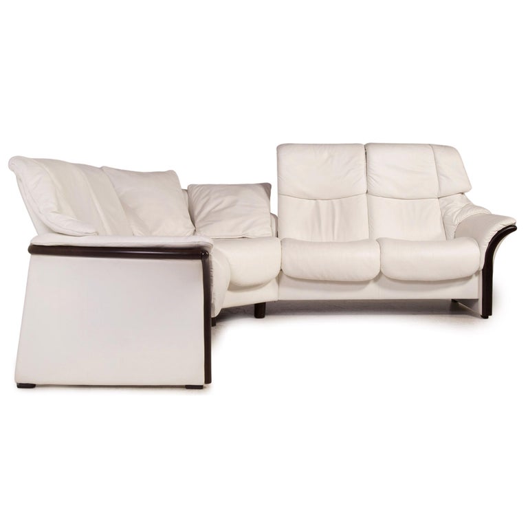 Stressless Eldorado Leather Corner Sofa White Relax Function Sofa Couch