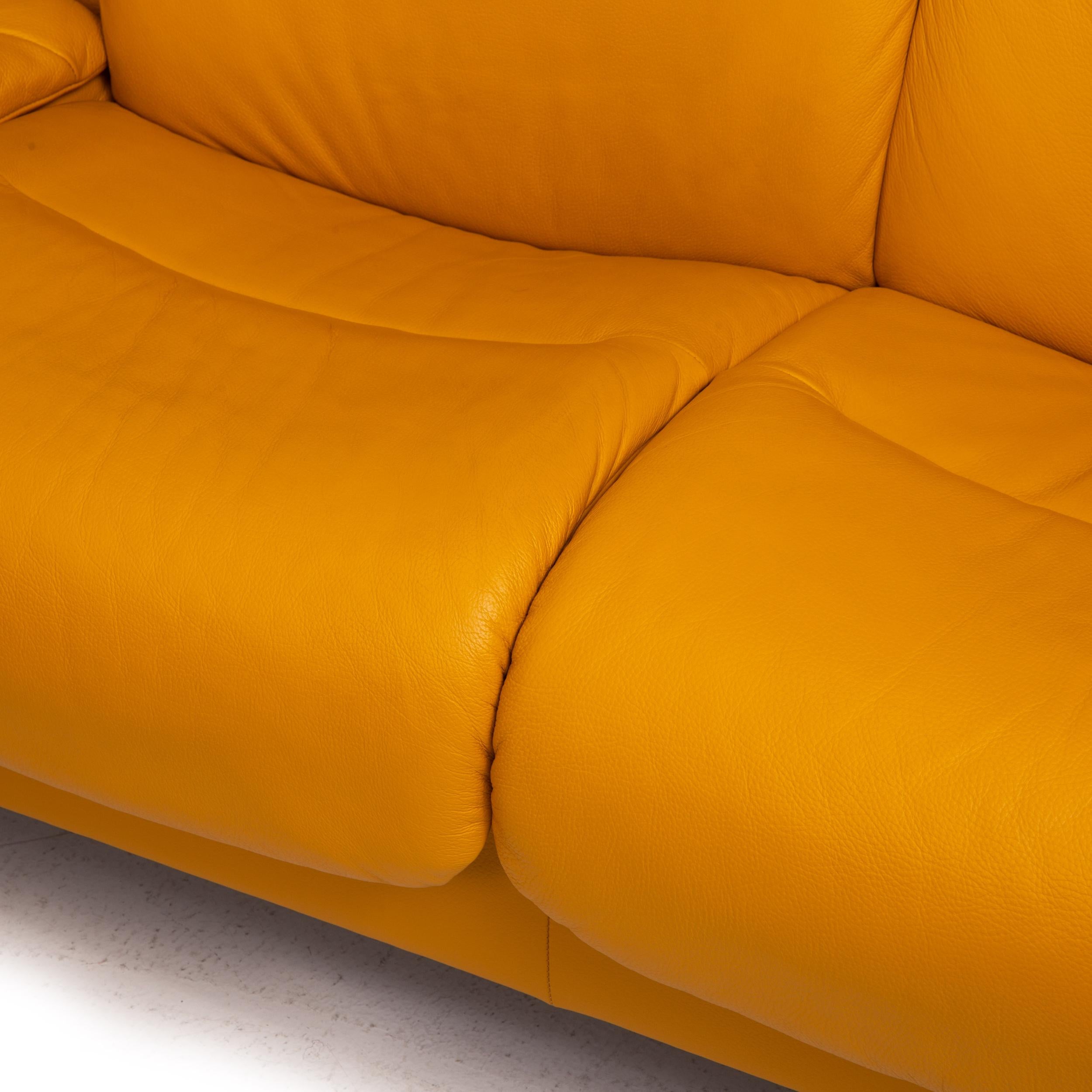 Norwegian Stressless Eldorado Leather Corner Sofa Yellow Relax Function Sofa Couch