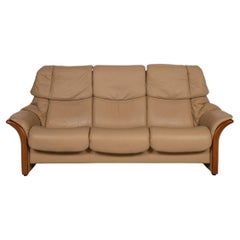 Stressless Eldorado Leather Sofa Beige Three Seater Couch