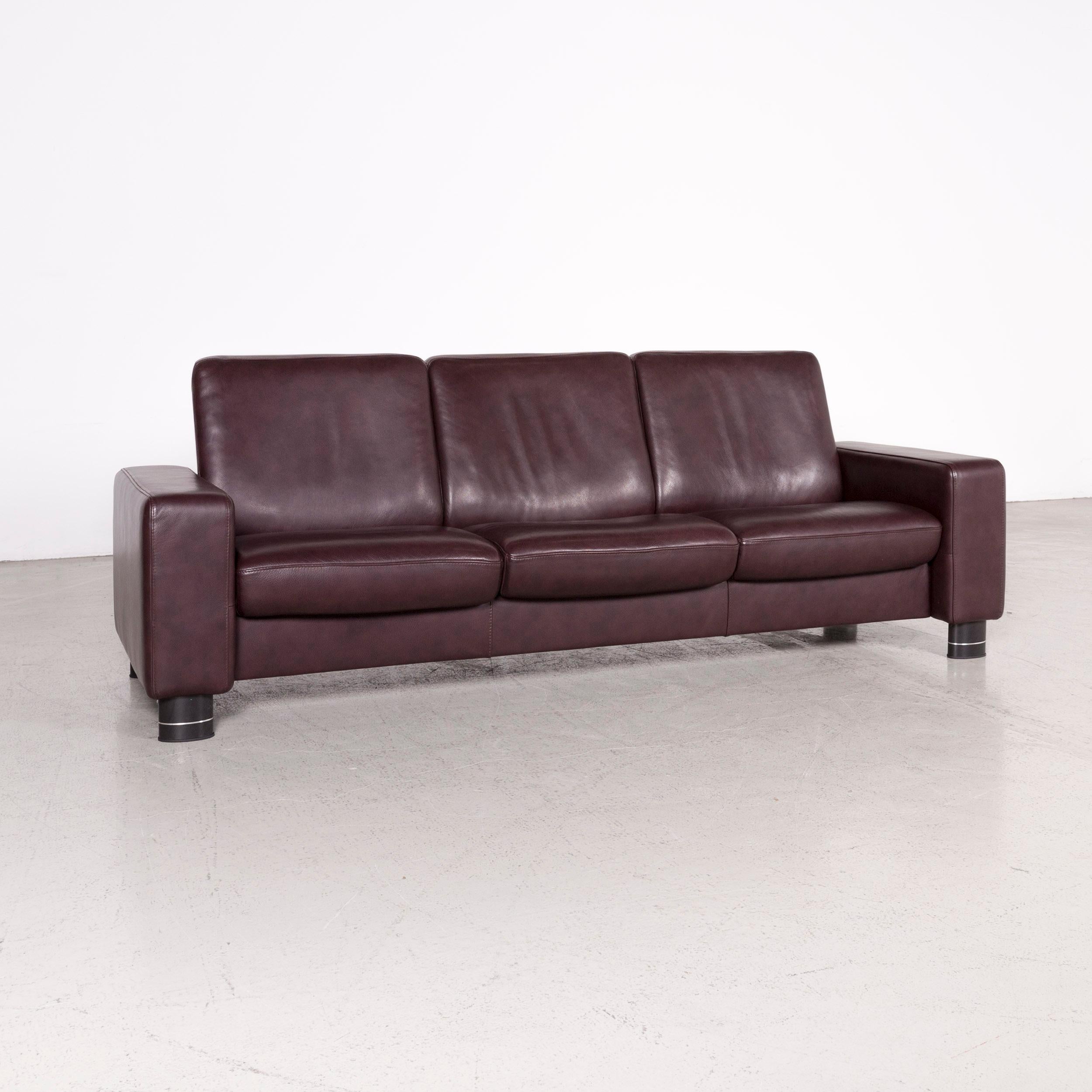 eggplant leather sofa