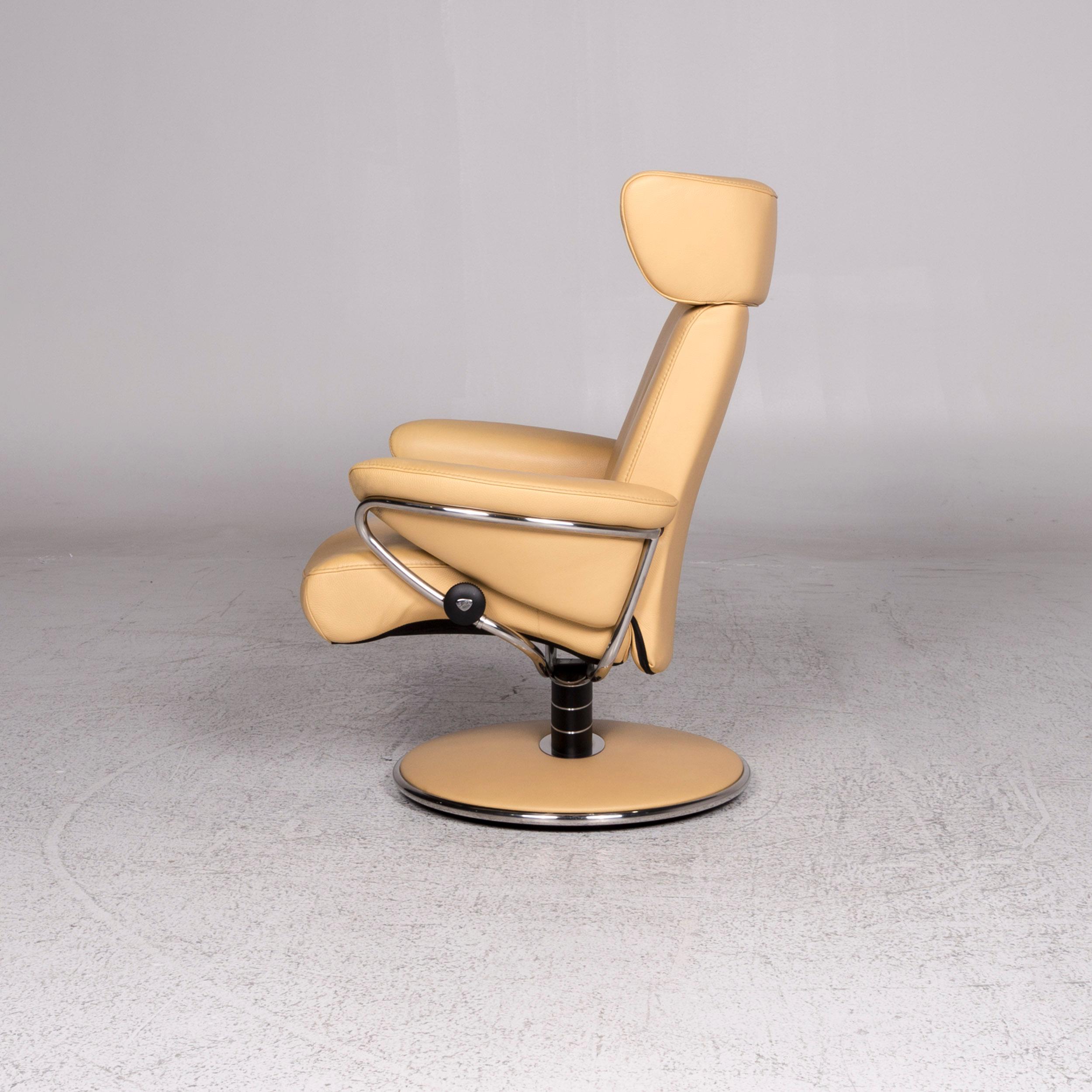 Stressless Jazz Leather Armchair Beige Relax Function 4
