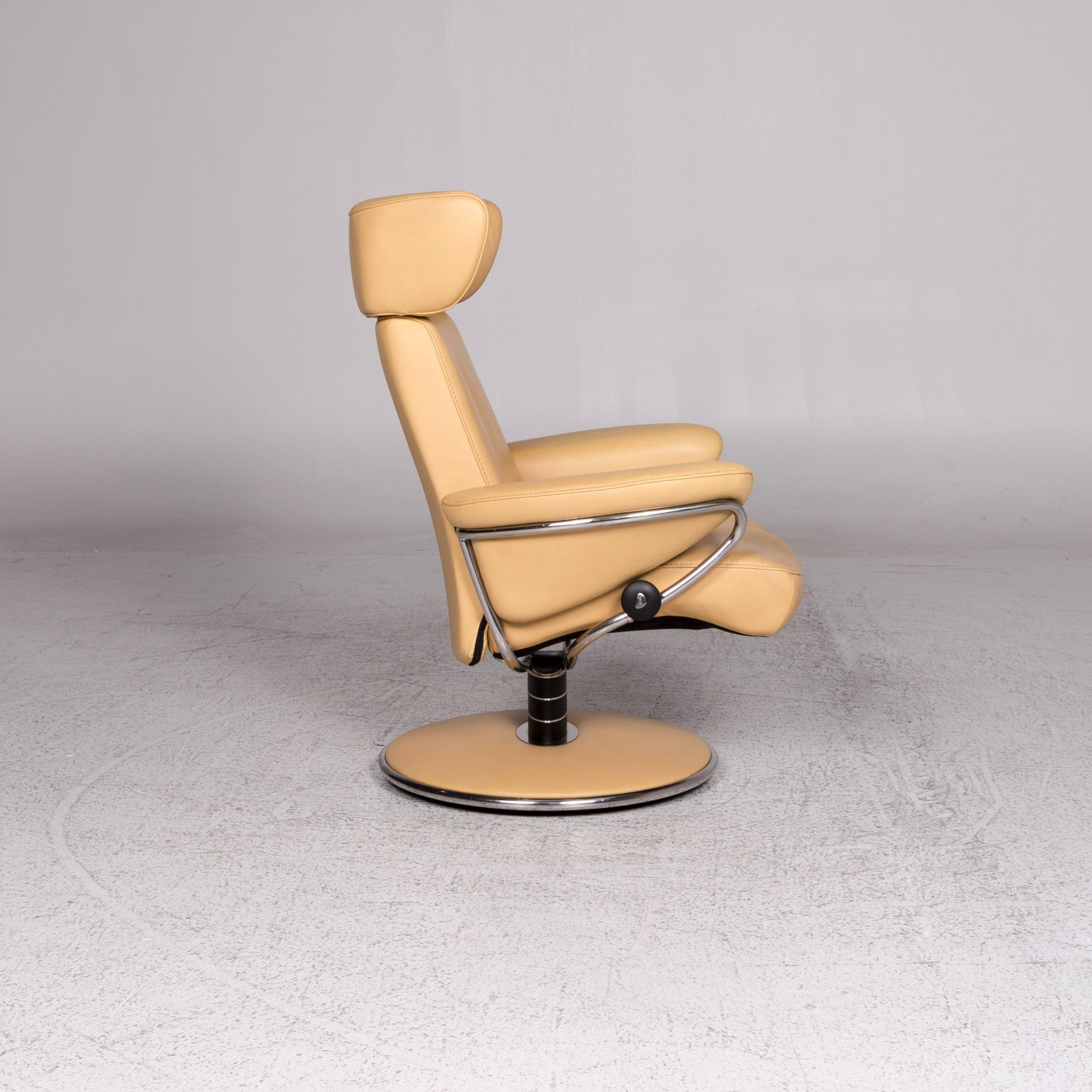 Stressless Jazz Leather Armchair Beige Relax Function 2