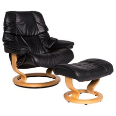 Stressless Leather Armchair Black Function Relax Function Size L