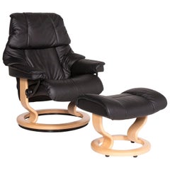 Stressless Leather Armchair Black Function Relax Function Size M