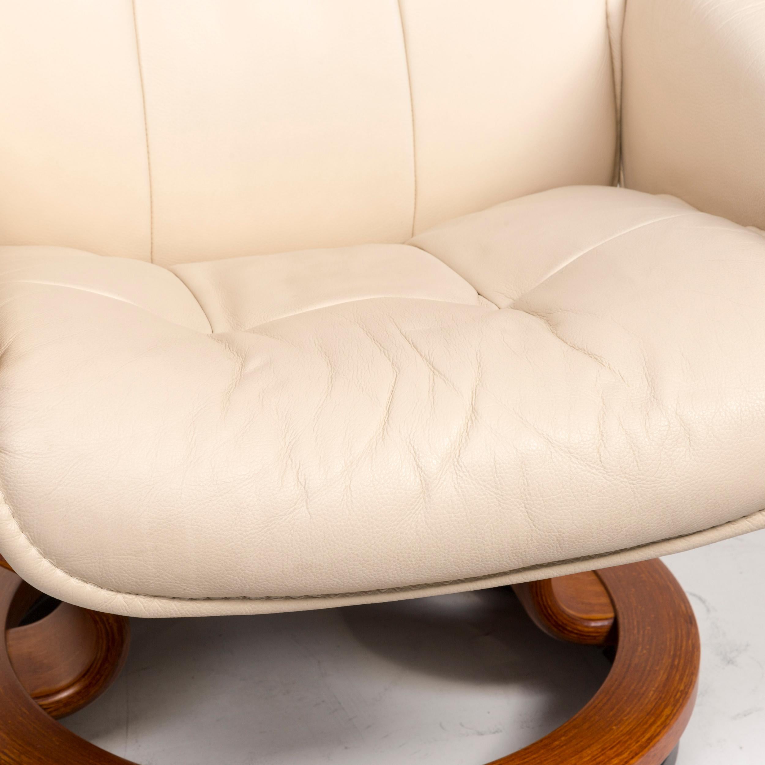 cream armchairs