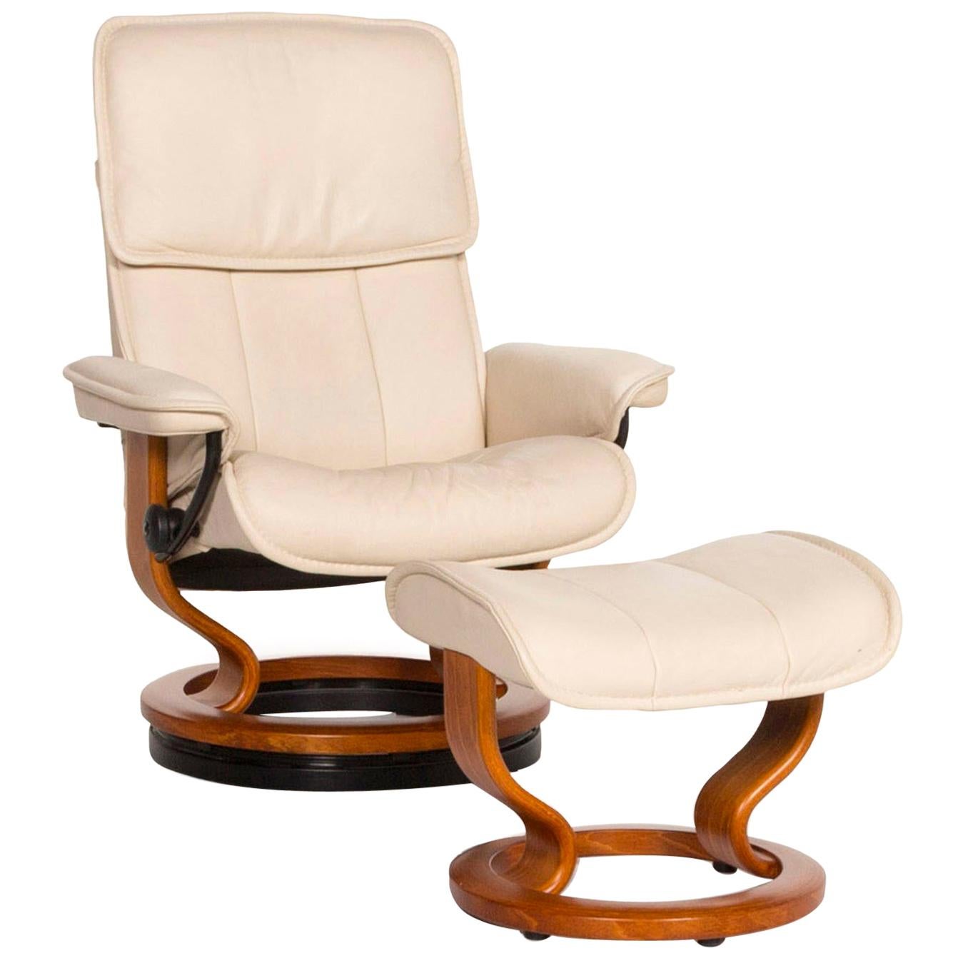 Stressless Leather Armchair Cream Relax Function Function