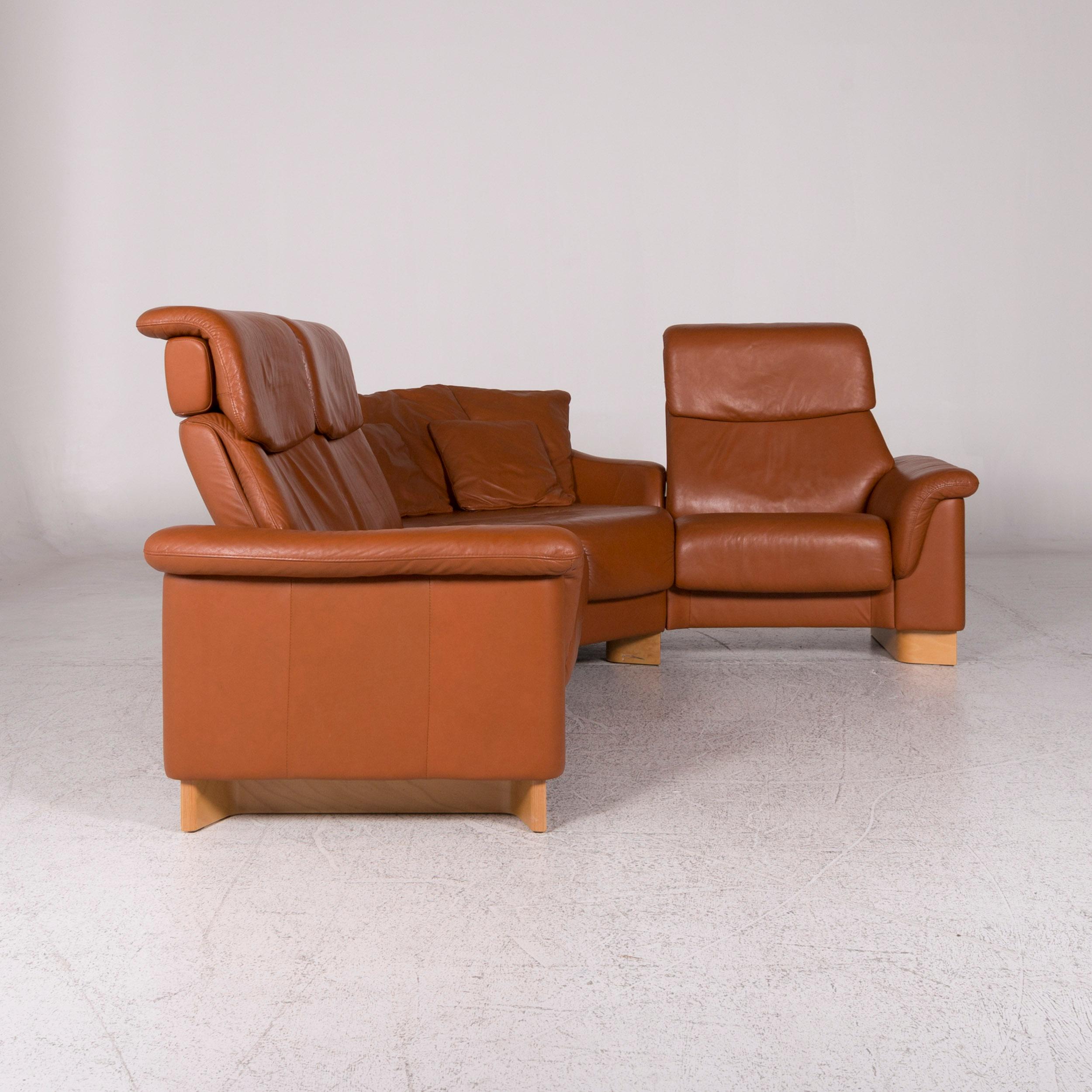 Stressless Leder-Sofa Braunes Eck-Sofa 5