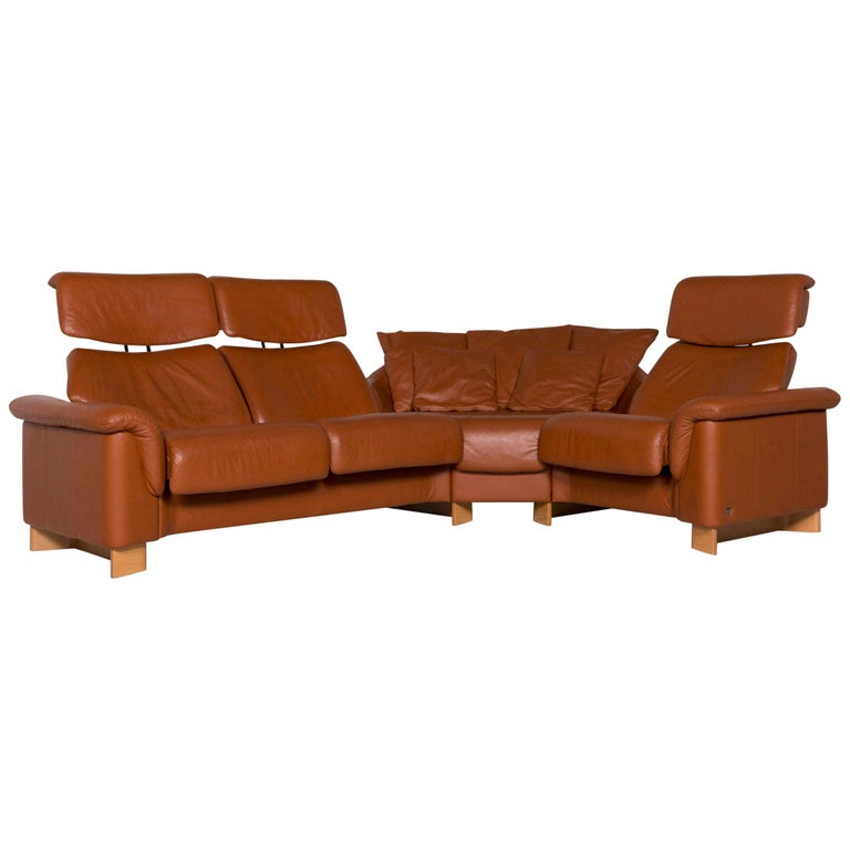 Stressless Leather Sofa Brown Corner Sofa at 1stdibs