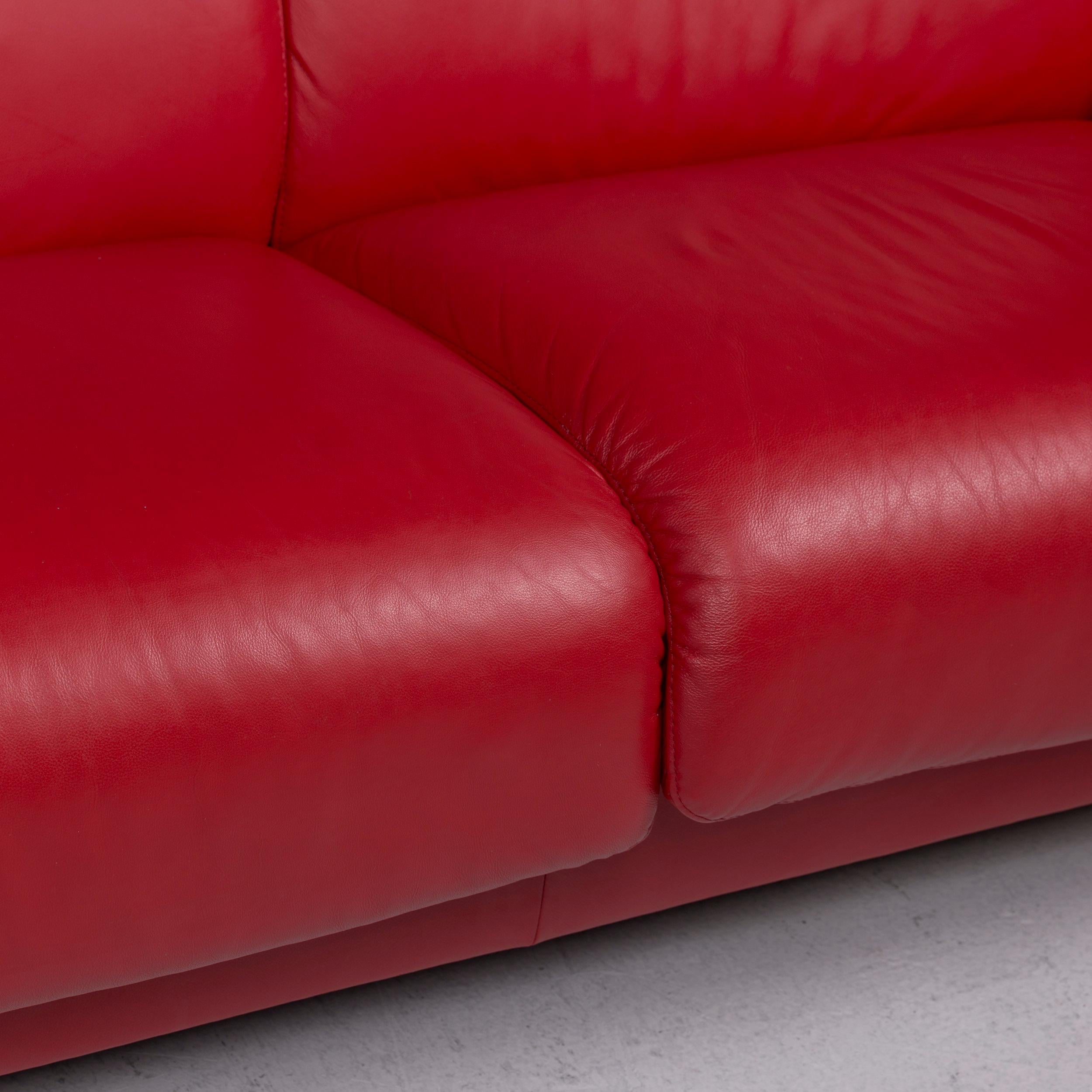 red leather corner sofa