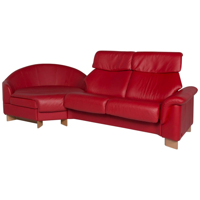 Stressless Leather Sofa Red Corner Sofa For Sale at 1stDibs red