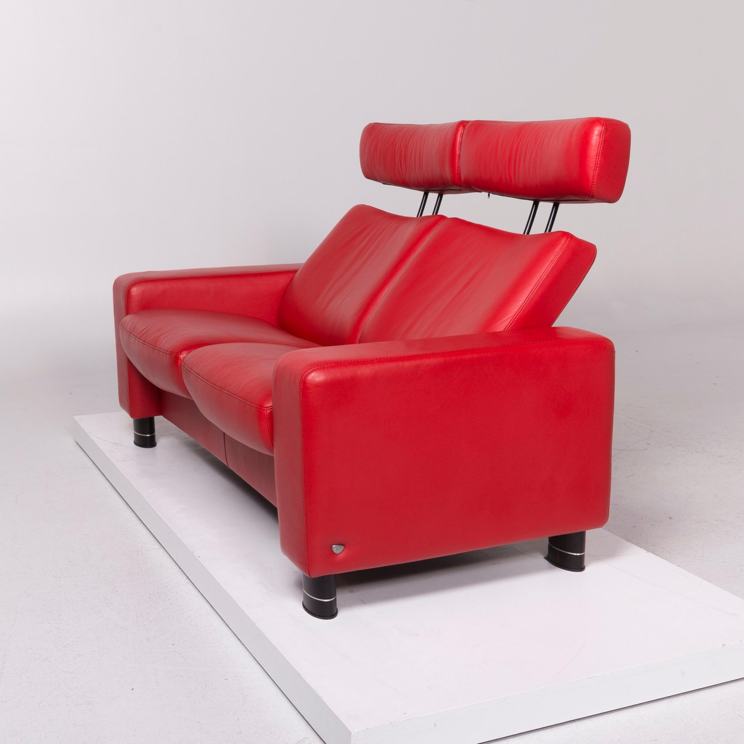 We bring to you a Stressless leather sofa red two-seat.
 

Product measurements in centimetres:
 

Depth 83
Width 170
Height 78
Seat-height 45
Rest-height 55
Seat-depth 50
Seat-width 130
Back-height 60.
 
