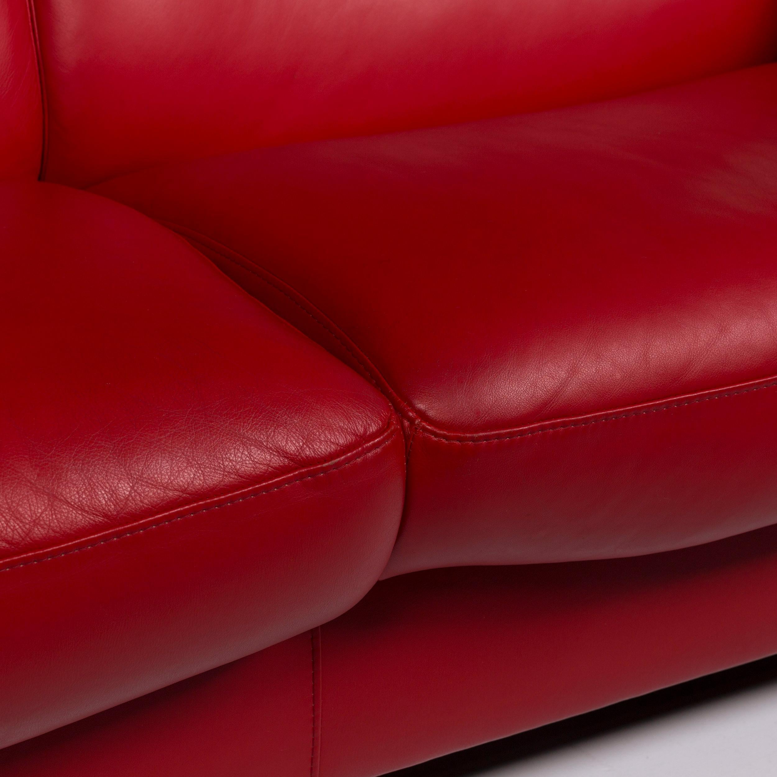 red two seater sofa