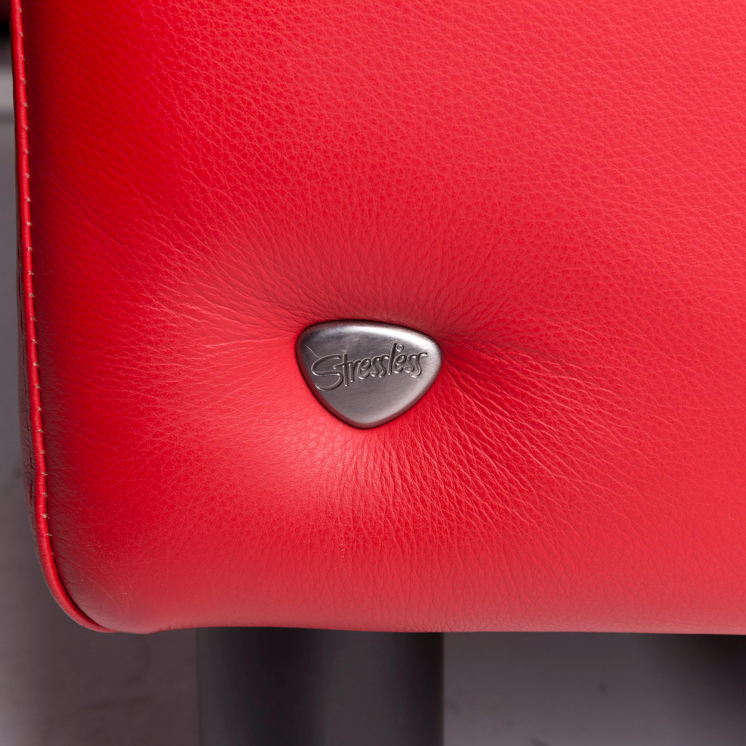 Norwegian Stressless Leather Sofa Red Two-Seat
