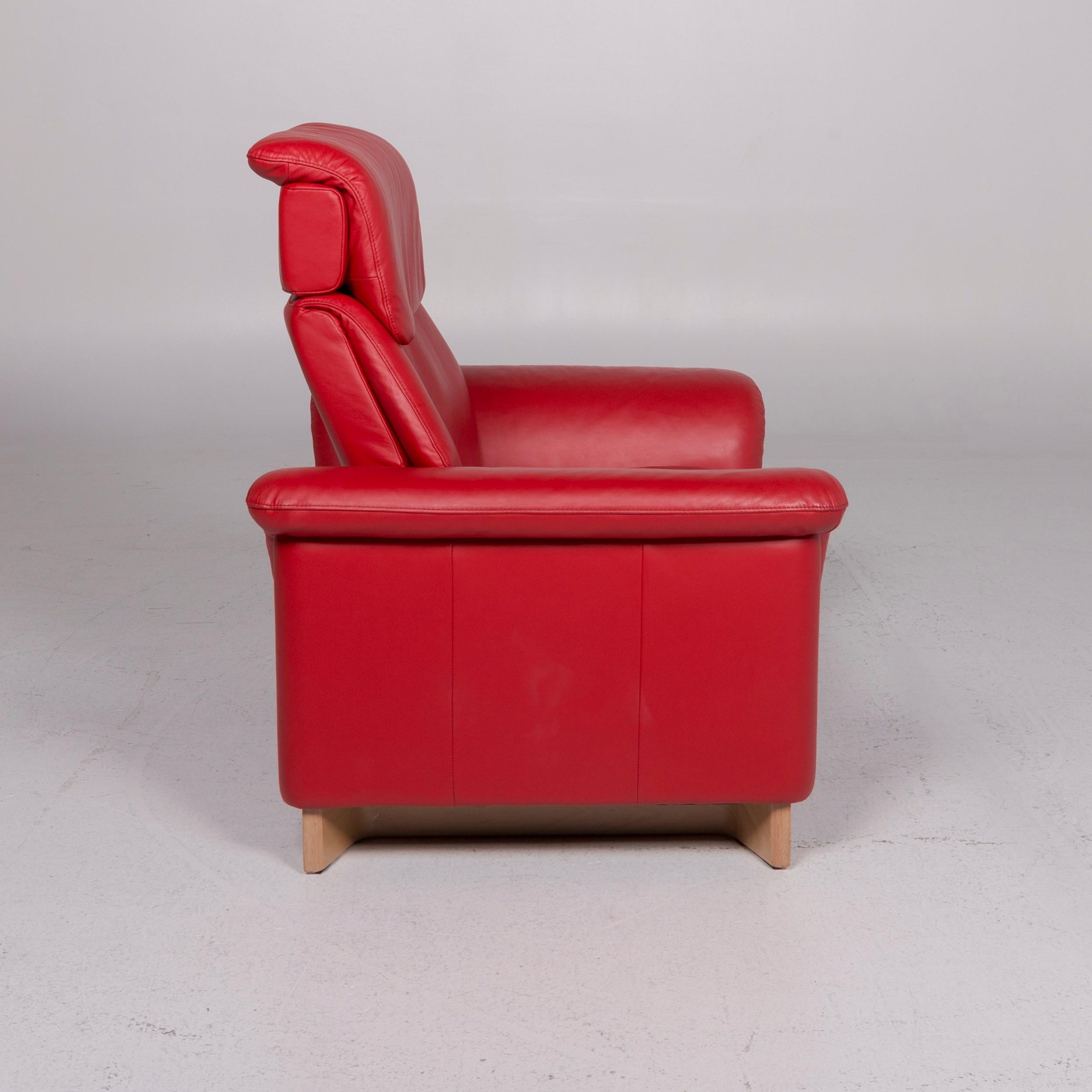Stressless Leather Sofa Set Red Corner Sofa Armchair Stool 12
