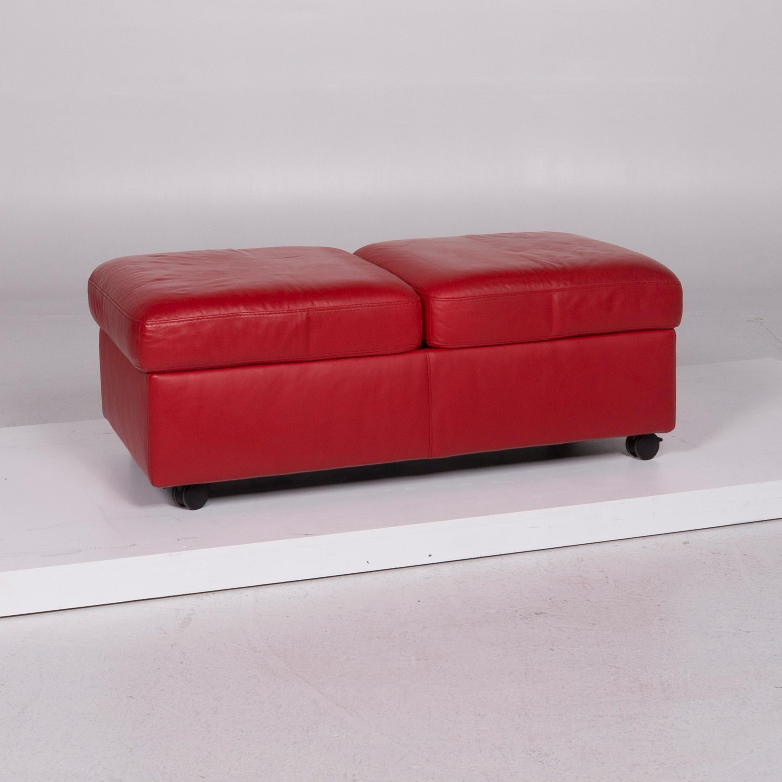 Norwegian Stressless Leather Sofa Set Red Three-Seat Two-Seat Stool