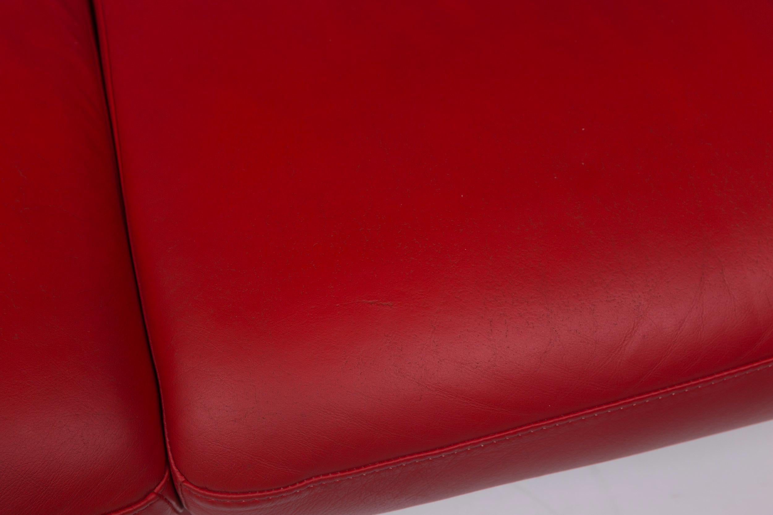 Stressless Leather Sofa Set Red Three-Seat Two-Seat Stool 3