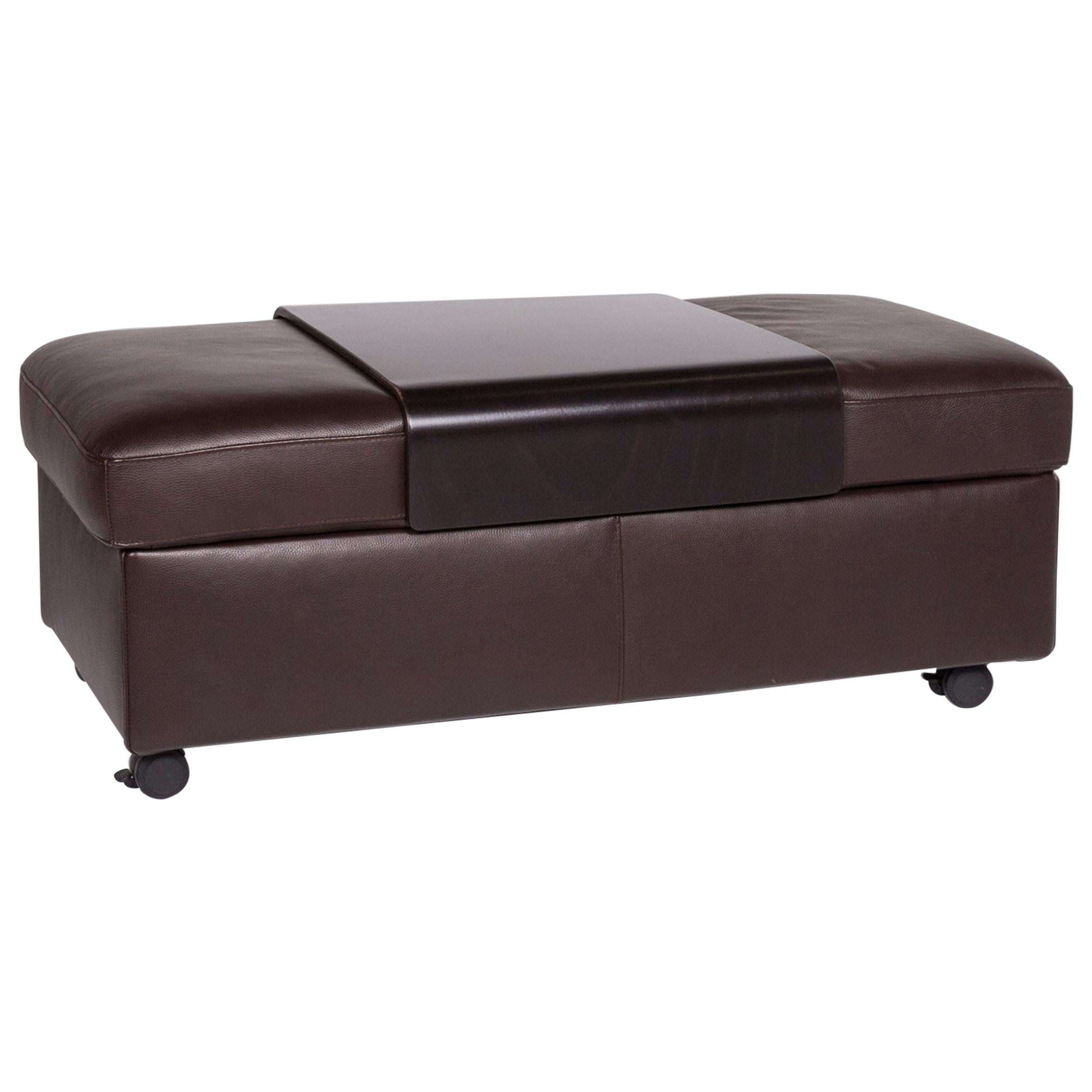 Stressless Leather Stool Brown Dark Brown Ottoman