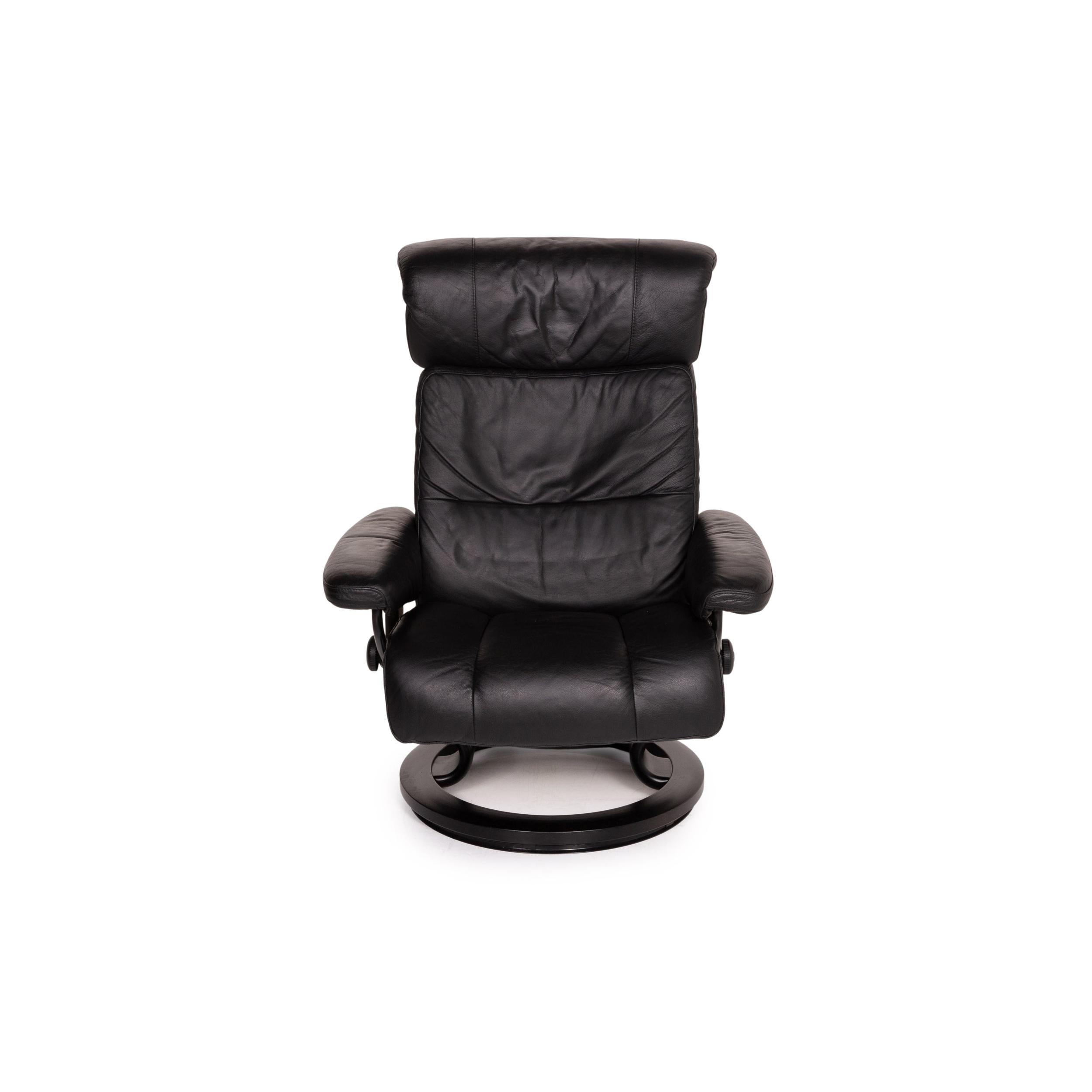 Stressless Memphis Leather Armchair Size M Incl. Black Stool Function Relax 5