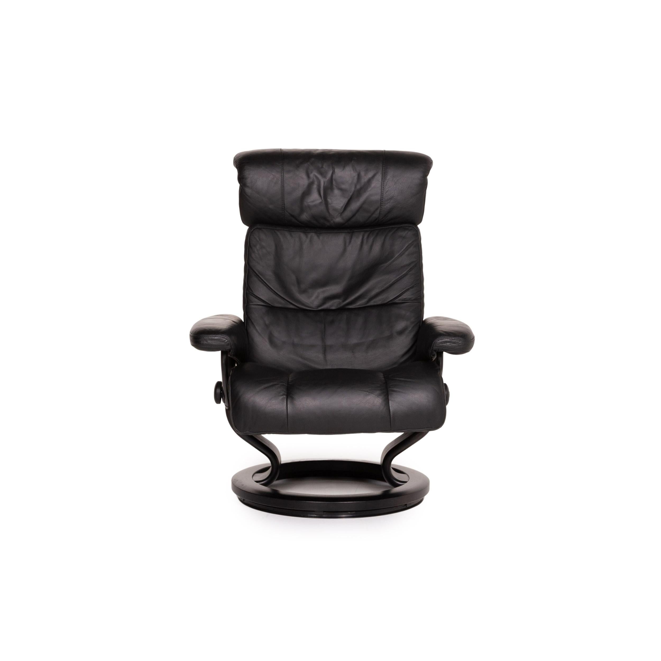 Stressless Memphis Leather Armchair Size M Incl. Black Stool Function Relax 2