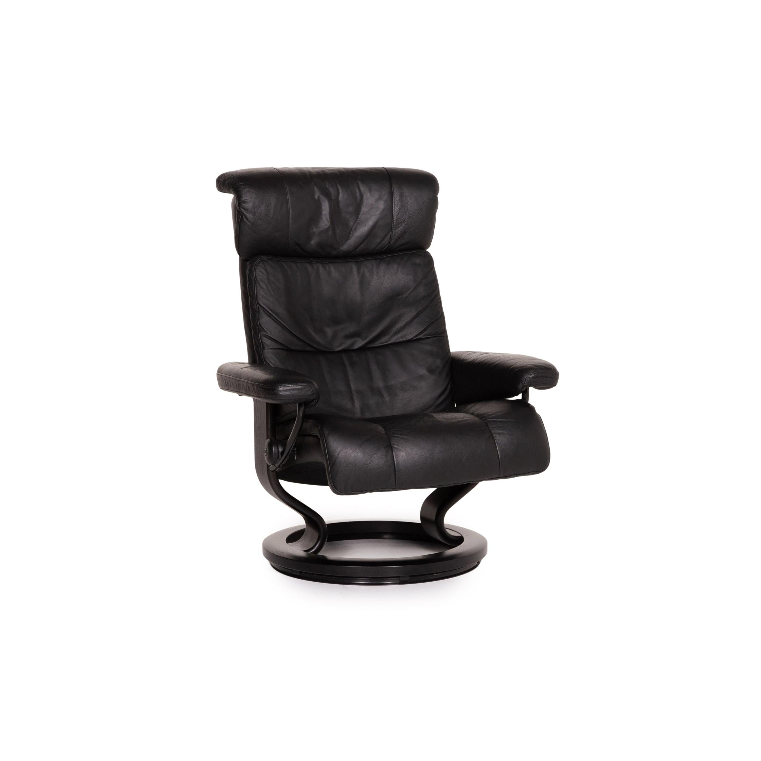 Stressless Memphis Leather Armchair Size M Incl. Black Stool Function Relax 3
