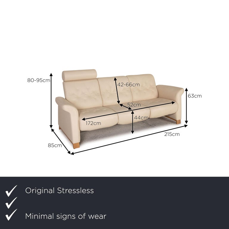 Stressless Metropolitan Leather Sofa Cream Three-Seater Couch Function For  Sale at 1stDibs | stressless metropolitan sofa, cream leather sofa