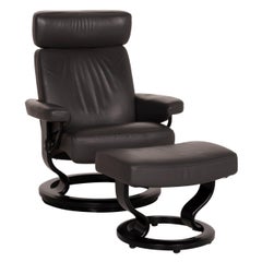 Stressless Orion Leather Armchair Anthracite Incl. Stool Relaxation Function