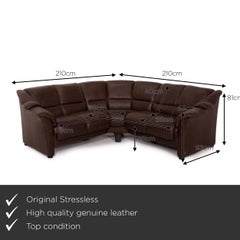 Stressless Oslo Leather Corner Sofa Brown Dark Brown Sofa Couch