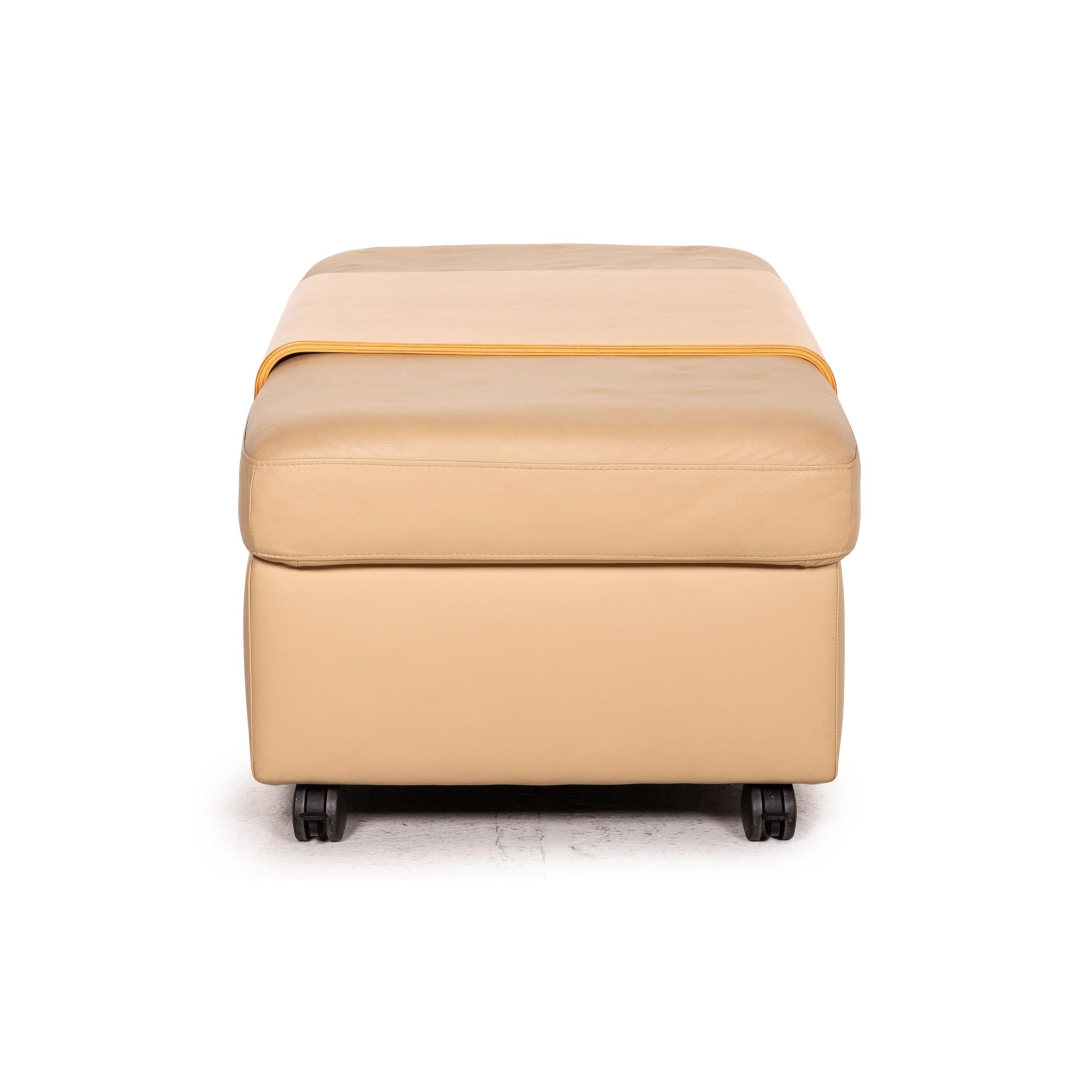 Stressless Paradise Double Stool with Shelf Stool Beige For Sale 4