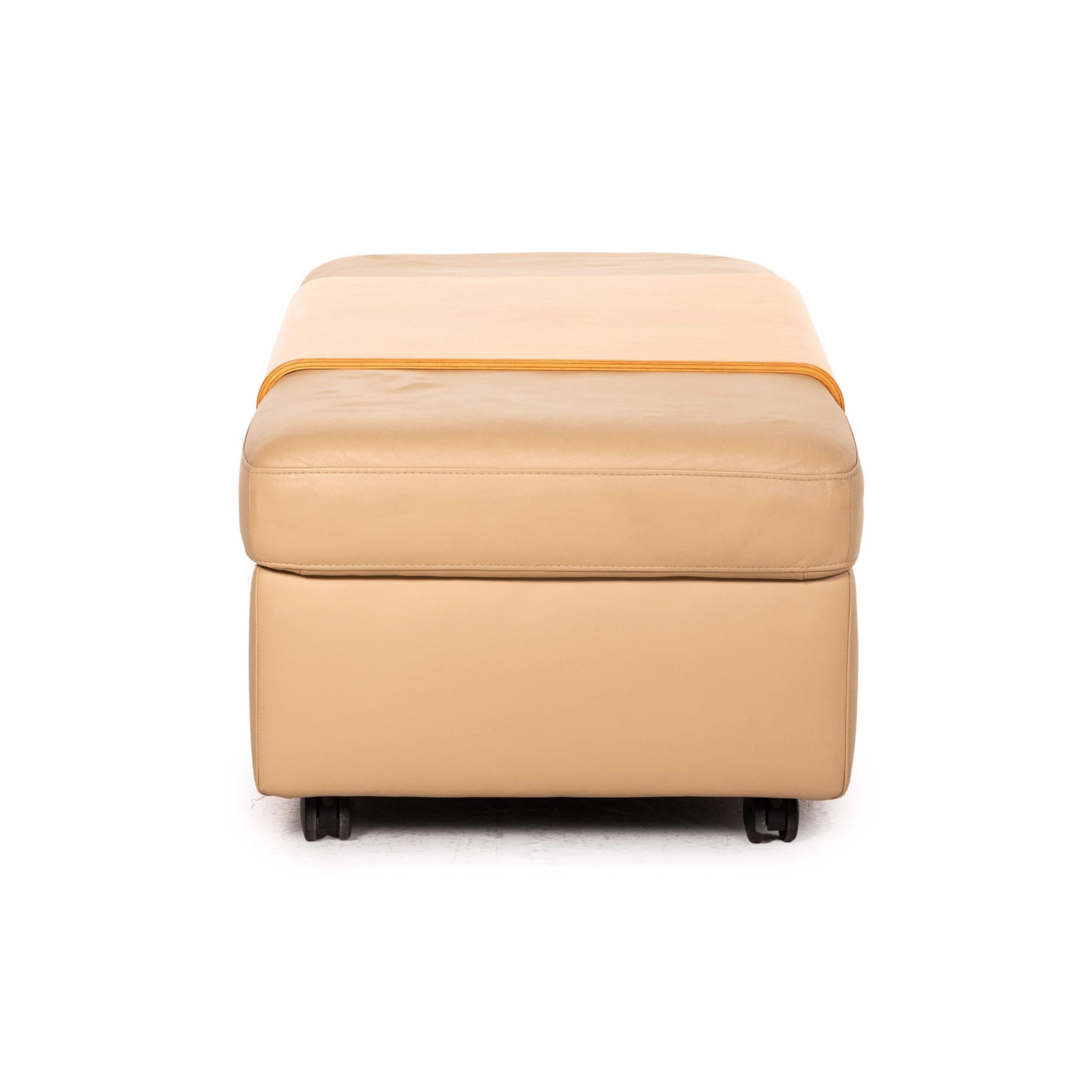 Stressless Paradise Double Stool with Shelf Stool Beige For Sale 2