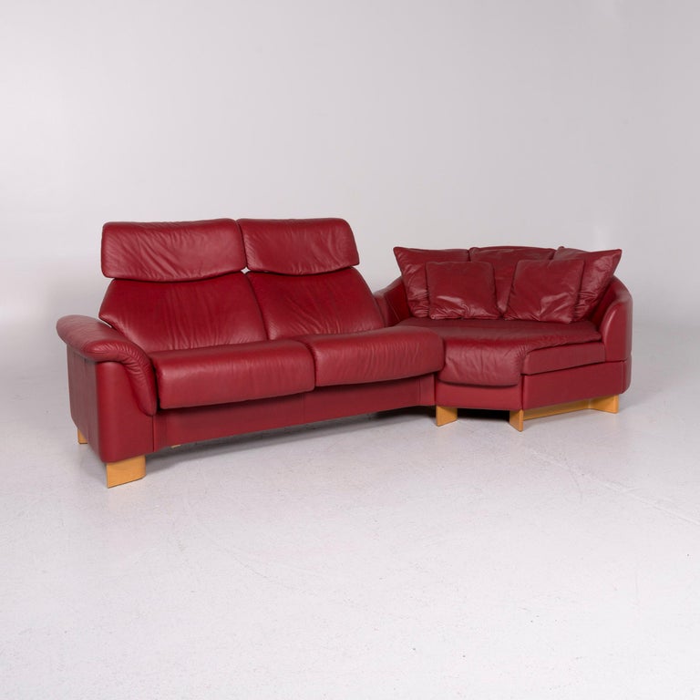 Stressless Paradise Leather Corner Sofa, Stressless Red Leather Sofa Bed