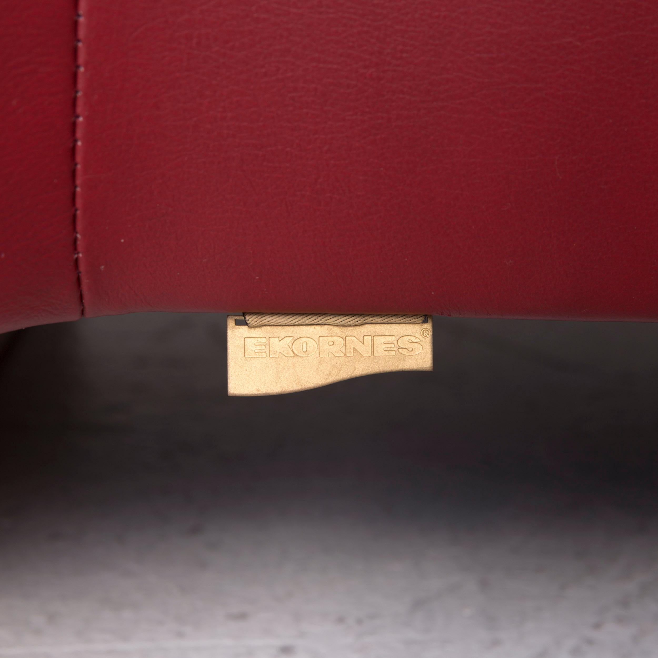 Stressless Paradise Leather Set Red Wine Red 1 Corner Sofa 1 Stool In Good Condition In Cologne, DE