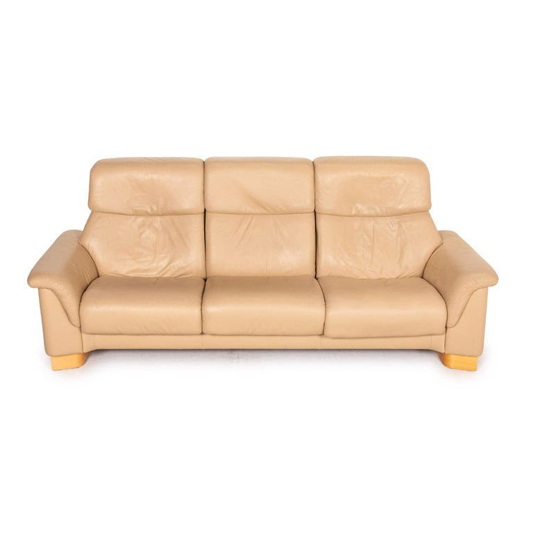 Stressless Paradise Leather Sofa Beige Three Seater at 1stDibs
