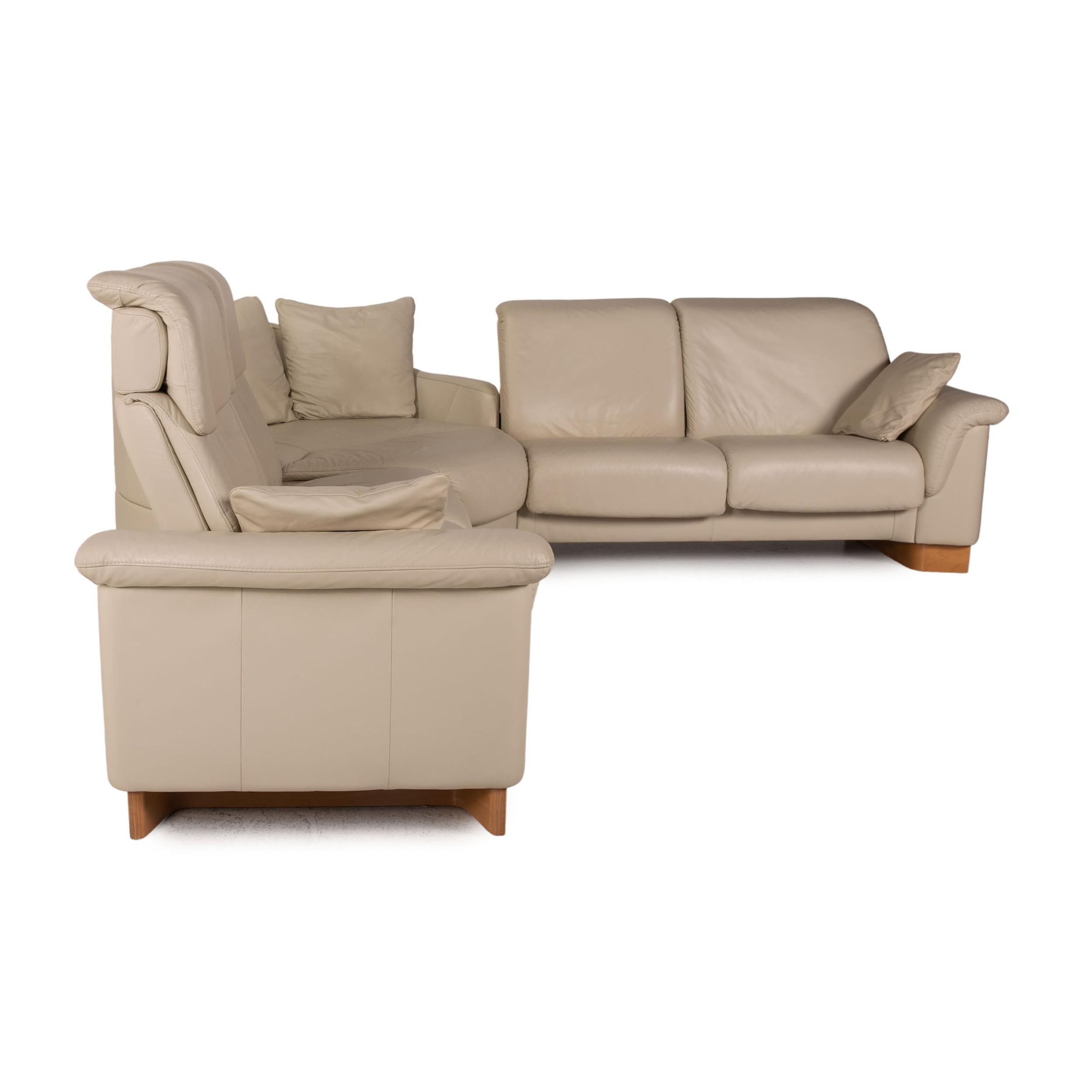 Stressless Paradise Leather Sofa Cream Corner Sofa Couch For Sale 1