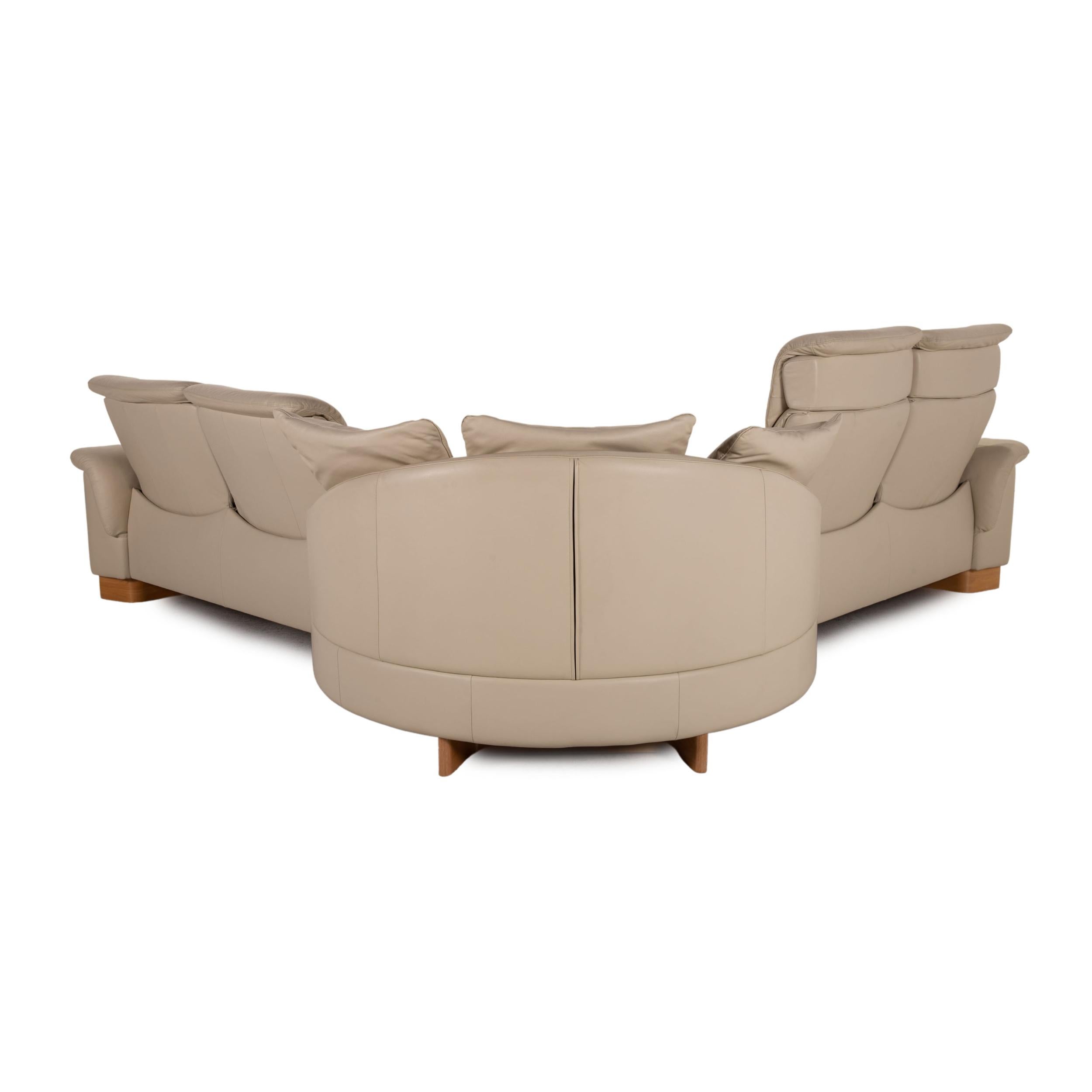 Stressless Paradise Leather Sofa Cream Corner Sofa Couch For Sale 2