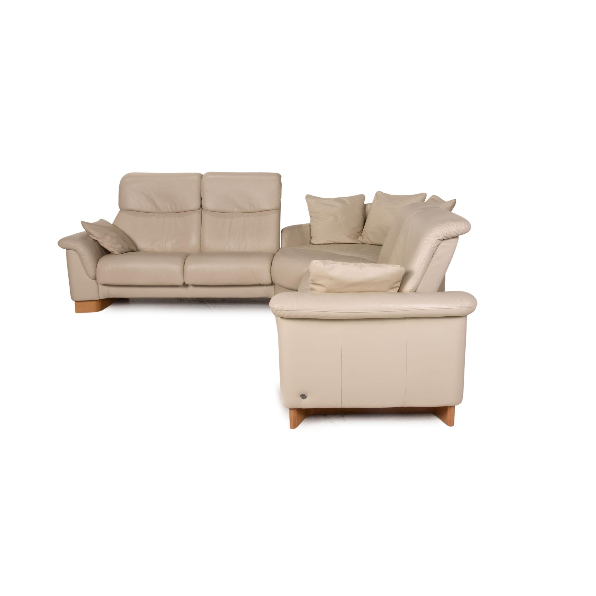 Stressless Paradise Leather Sofa Cream Corner Sofa Couch For Sale 3
