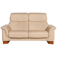 Stressless Paradise Leather Sofa Cream Two-Seat Relaxation Function