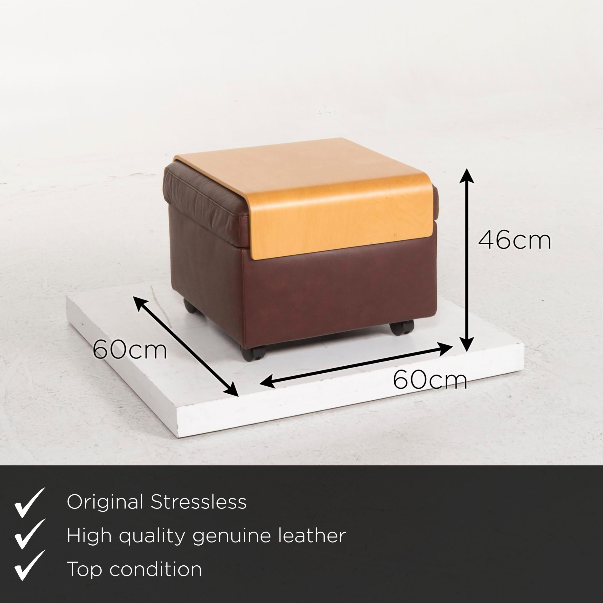 We present to you a Stressless Paradise leather stool dark brown including storage space.
 

 Product measurements in centimeters:
 

Measure: Depth 60
Width 60
 Height 46.





 
