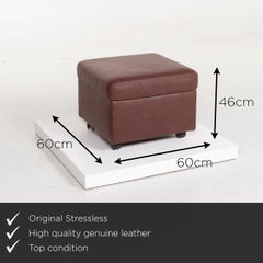 Stressless Paradise Leather Stool Dark Brown Incl. Storage Space
