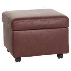Stressless Paradise Leather Stool Dark Brown Incl. Storage Space