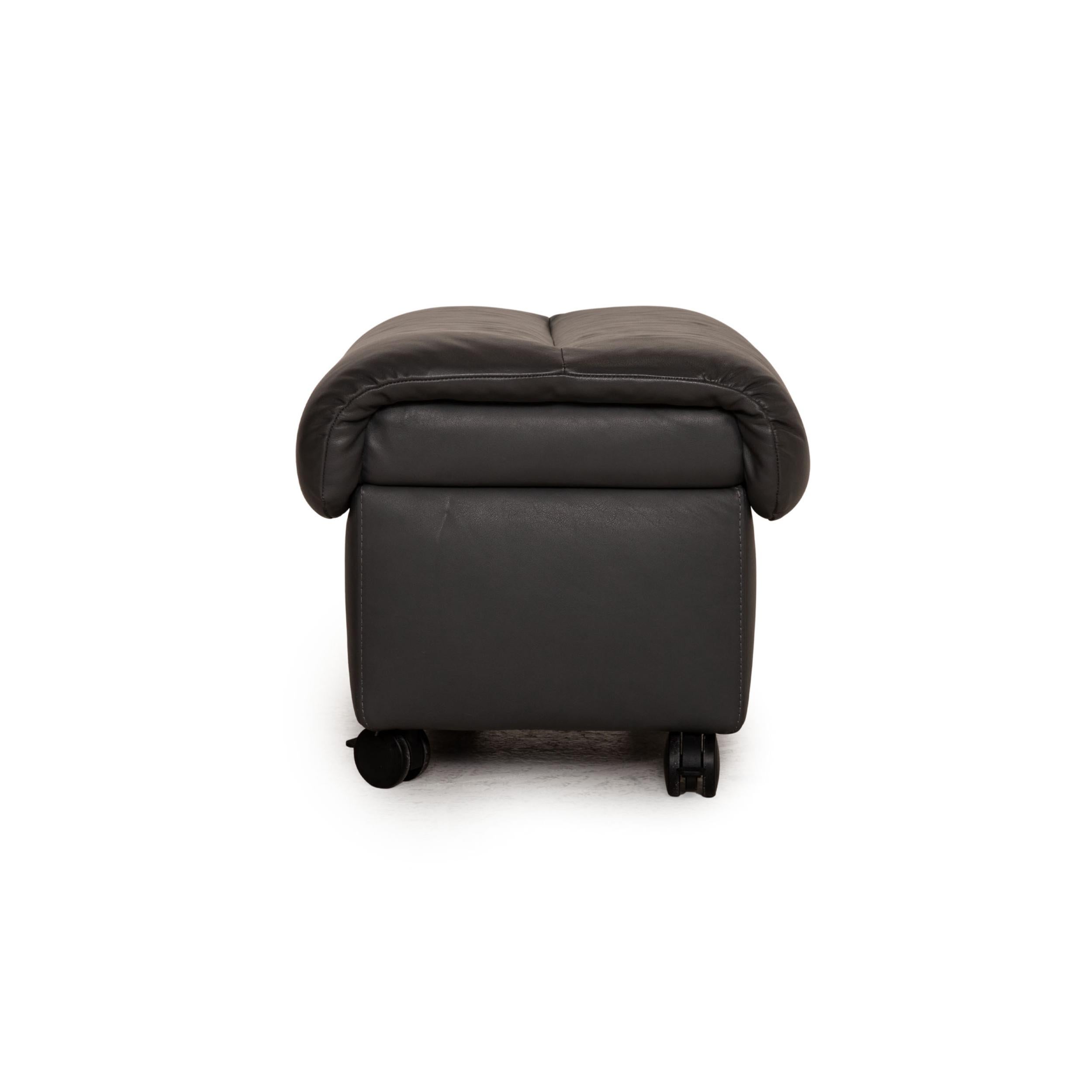 Stressless Paradise Lederhocker Grau im Angebot 2