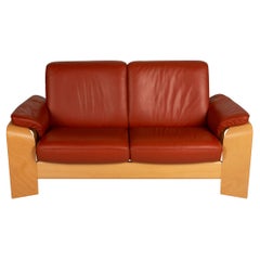 Stressless Pegasus Leather Sofa Red Two Seater Couch